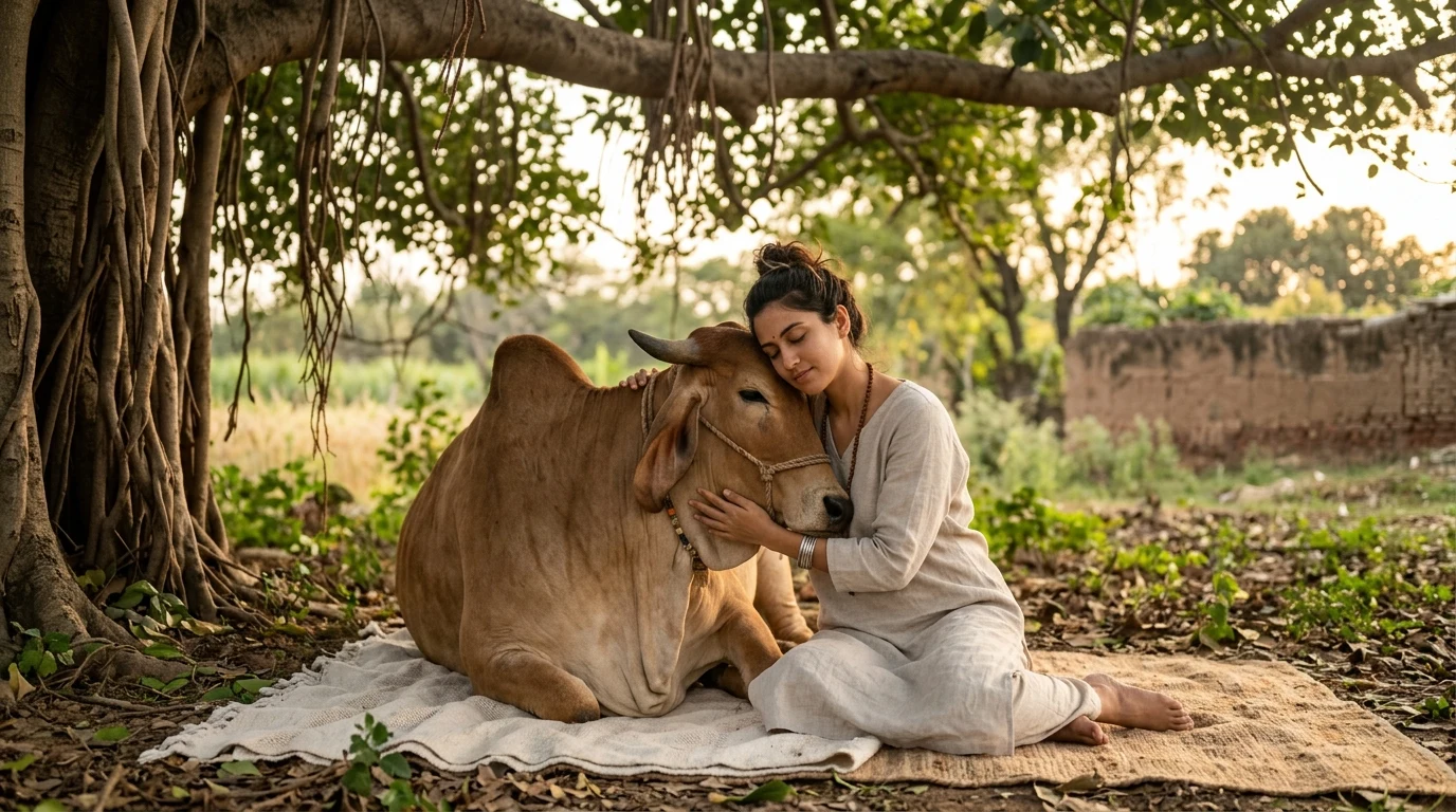 Therapeutic Cow Cuddling & Mindful Meditation Walk
